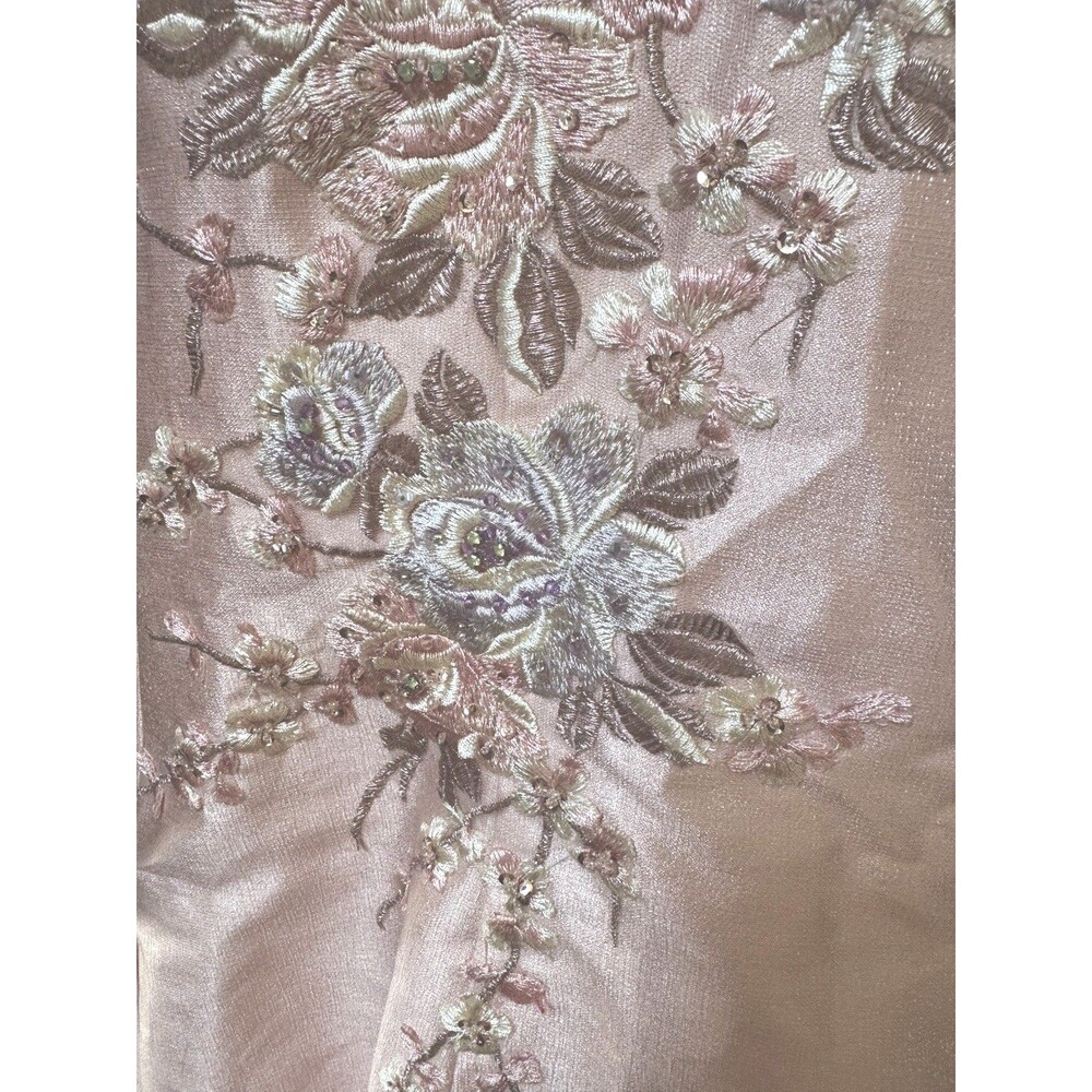 NEW Madison James Blush Pink Dress Sz 8 Floral Embroidered Floral Prom Wedding - Picture 7 of 16